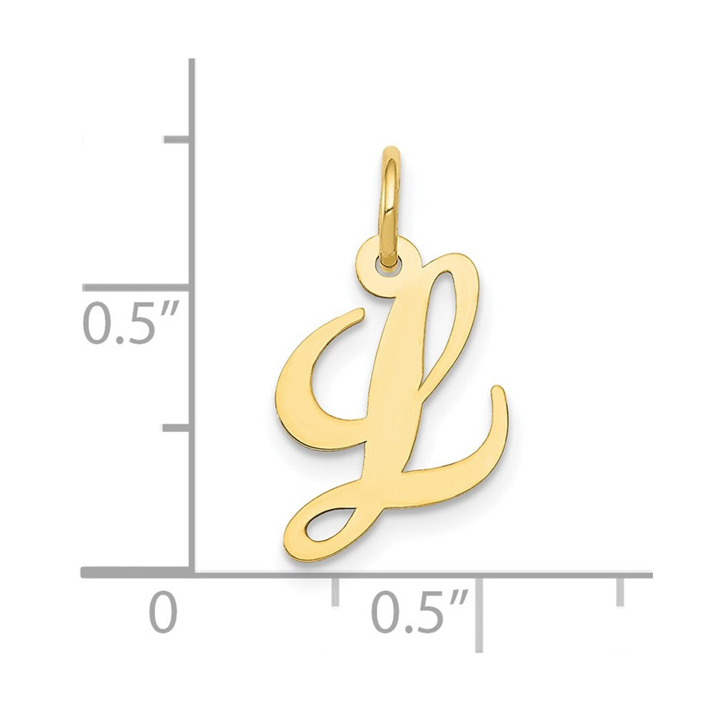 10K Small Fancy Script Initial L Charm