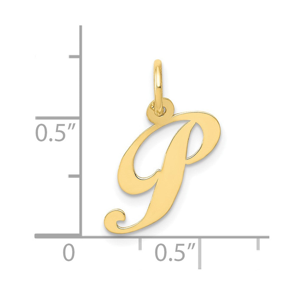 10K Small Fancy Script Initial P Charm