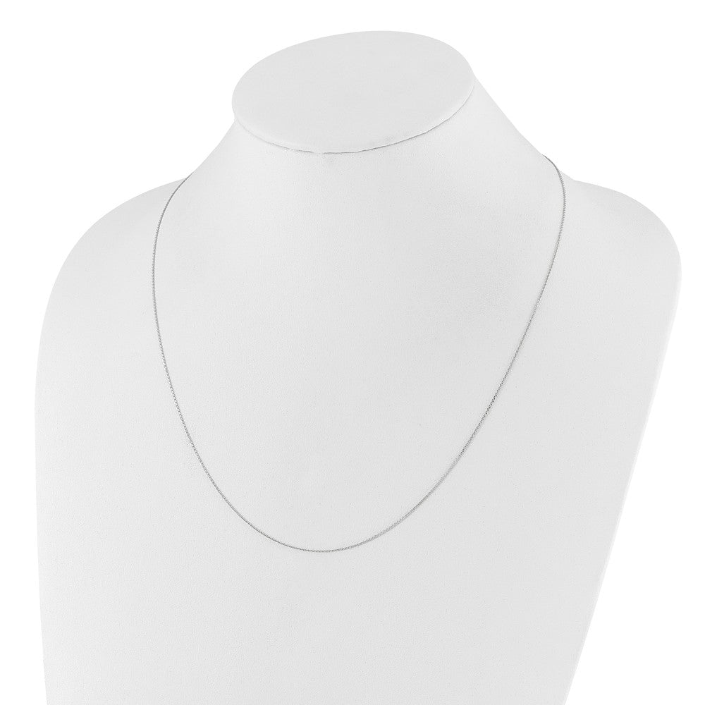 14K White Gold Adjustable  1mm D/C Cable Chain