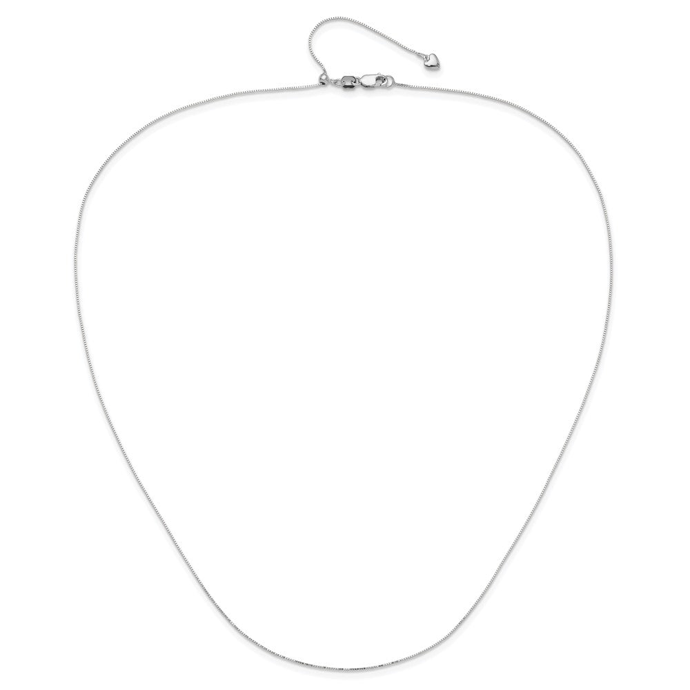 14K White Gold Adjustable .55mm Baby Box Chain