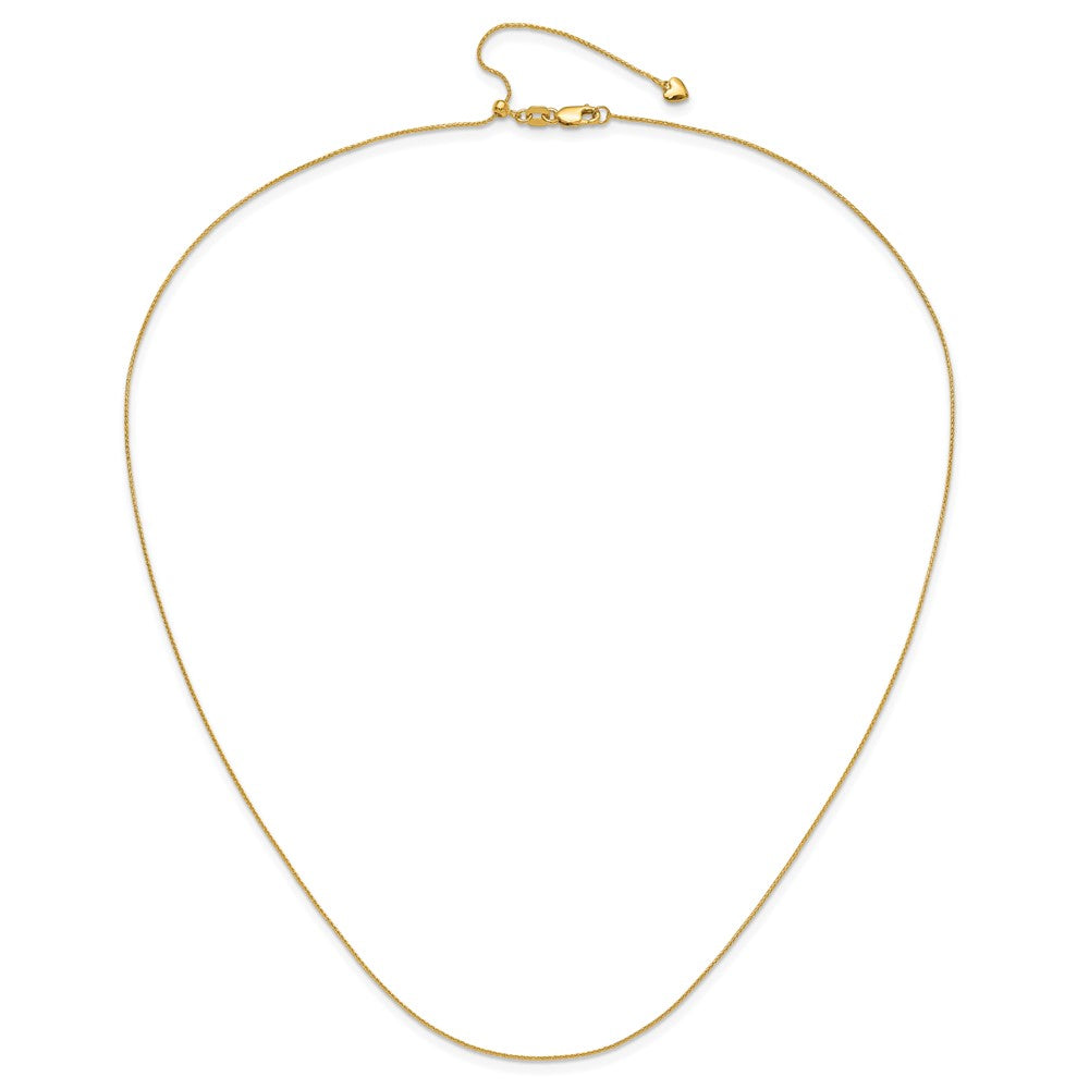 14K Adjustable .8mm D/C Wheat Chain