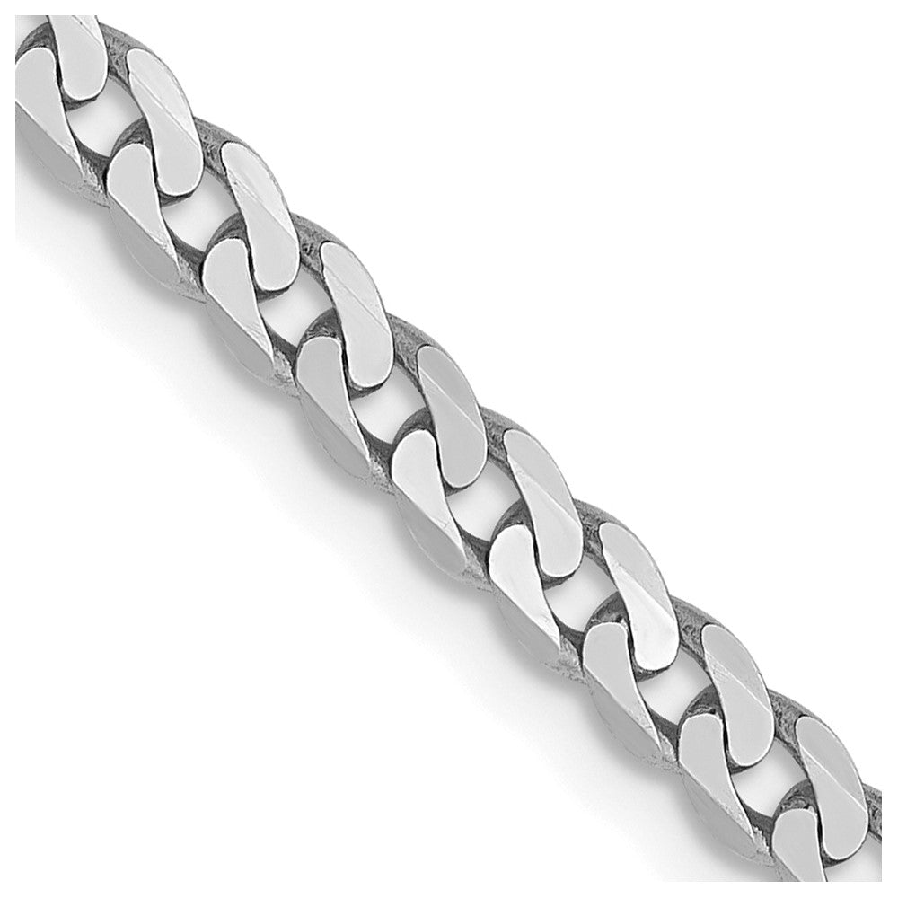 Solid;14K White gold;Lobster;Flat