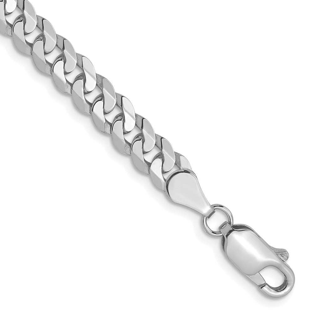 Solid;14K White gold;Lobster;Flat