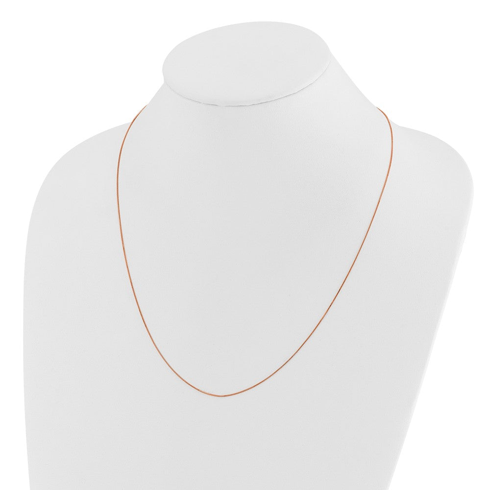 14K Rose Gold Adjustable .55mm Baby Box Chain