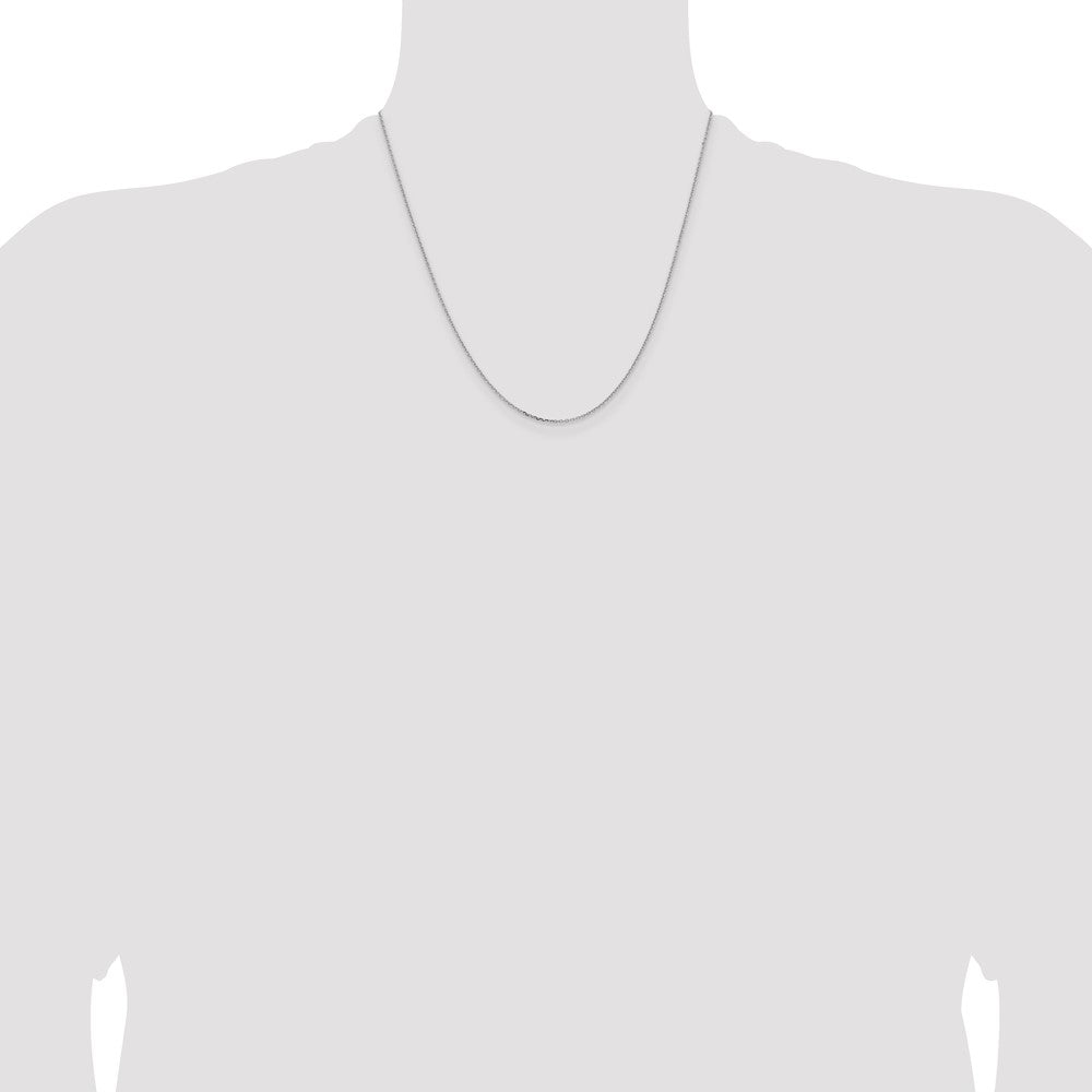 14K White Gold 1.05mm D/C Cable Chain