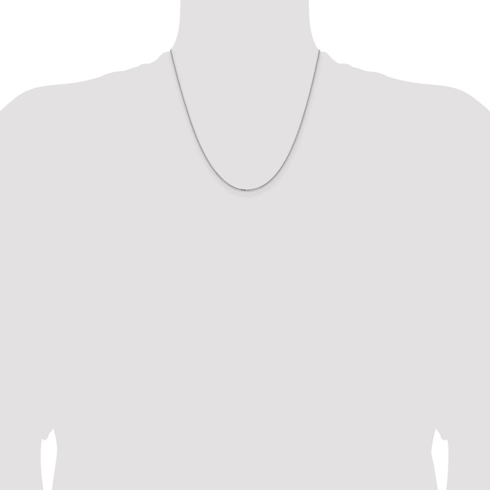 14K White Gold 1.4mm D/C Cable Chain