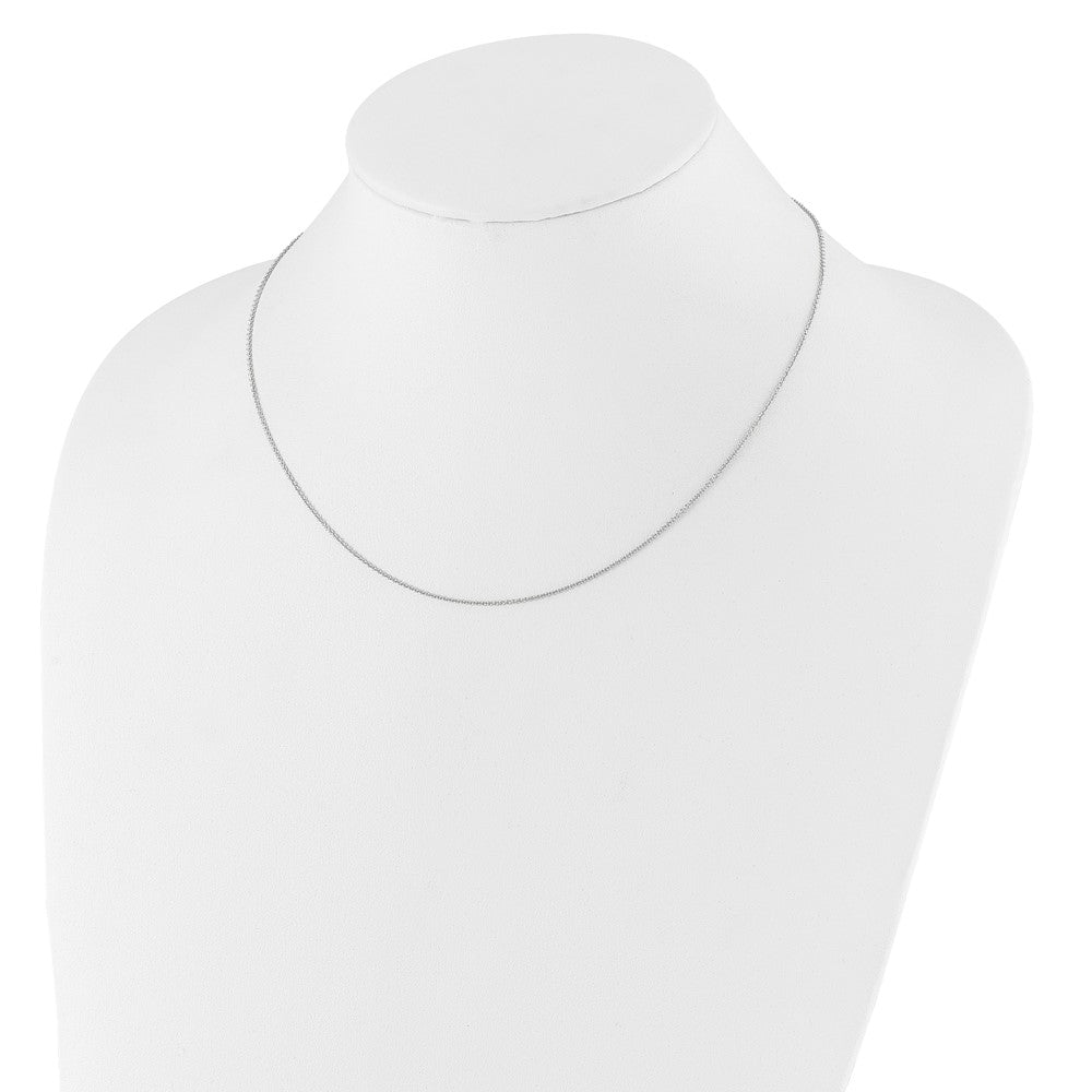 14k White Gold 1.10mm Round Cable 1in+1in Adjustable Chain