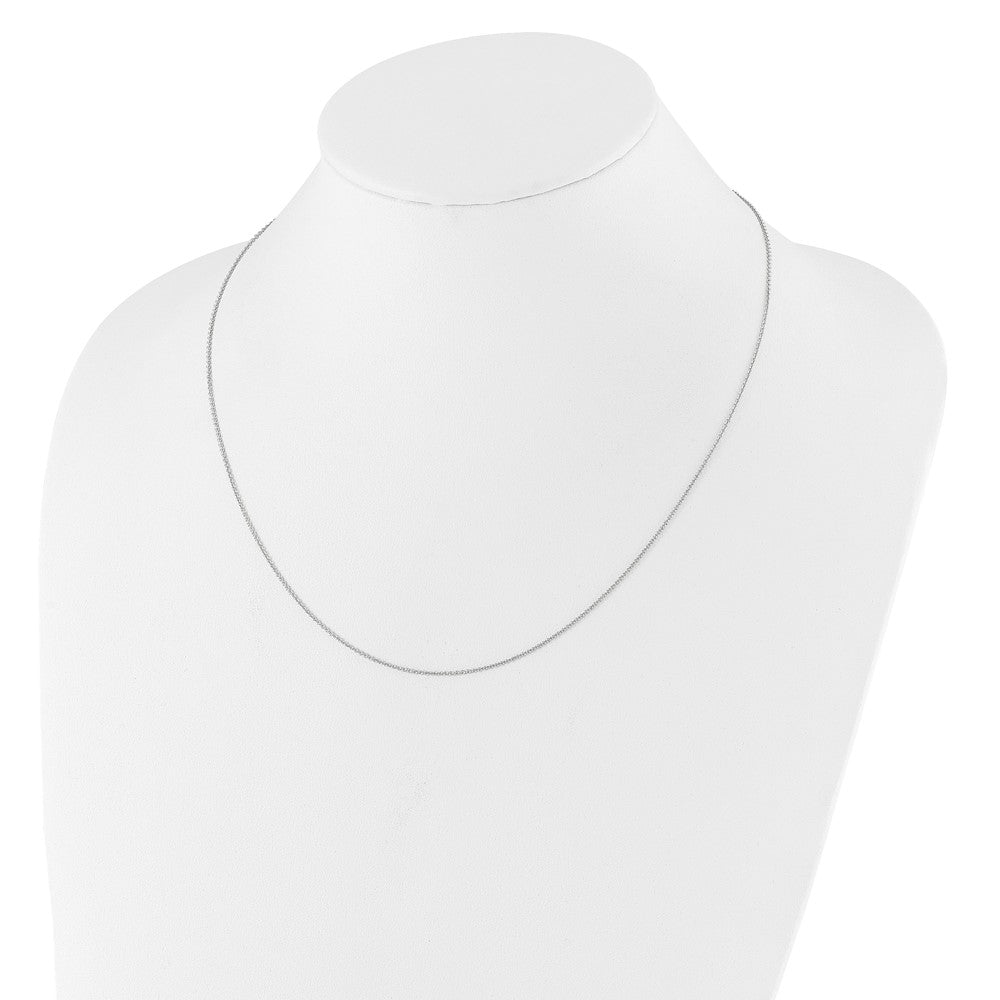 14k White Gold 1.10mm Round Cable 1in+1in Adjustable Chain