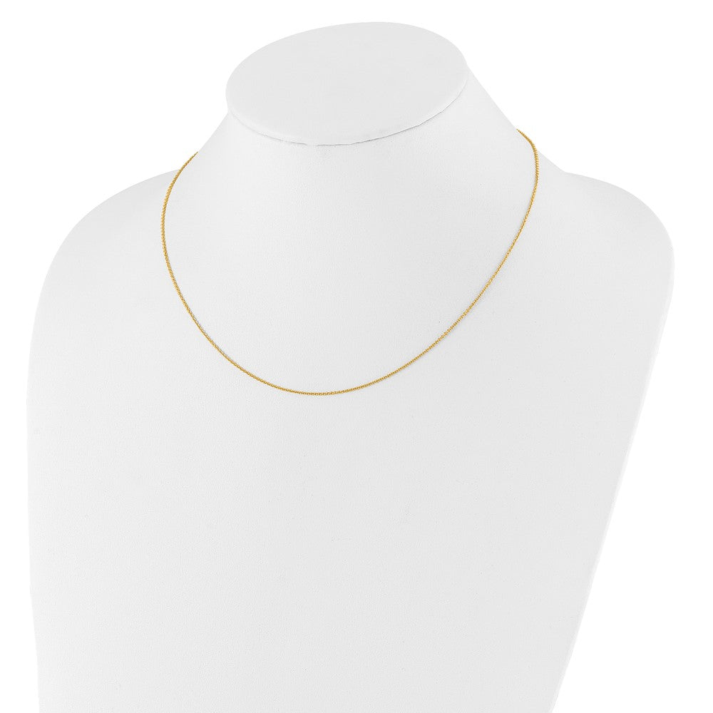 14k Yellow Gold 1.10mm Round Cable 1in+1in Adjustable Chain