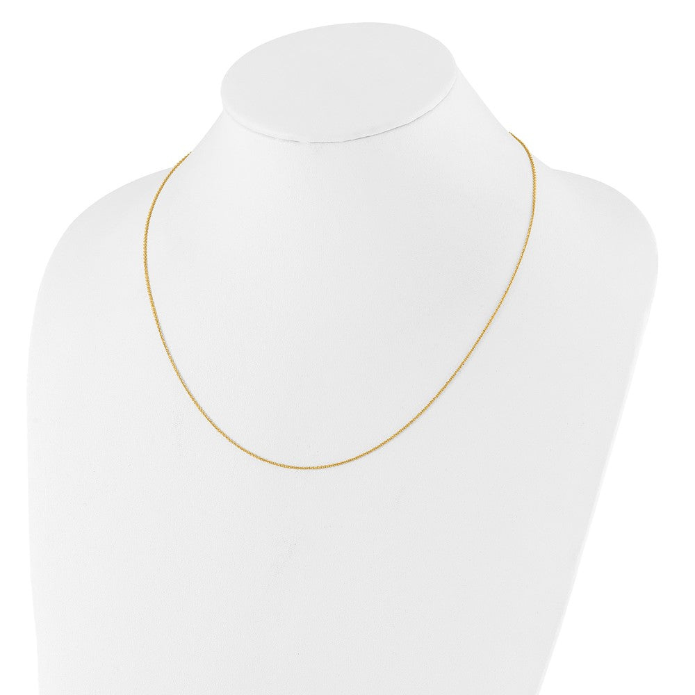 14k Yellow Gold 1.10mm Round Cable 2in+2in Adjustable Chain