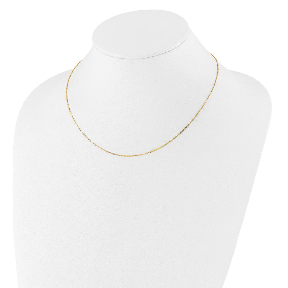 14k 1.1mm D/C Square Cable 2in+2in Adjustable Chain