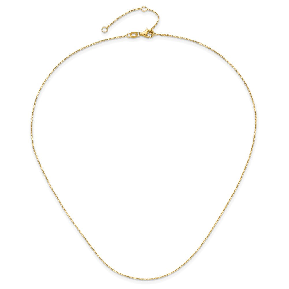 14k 1.1mm D/C Square Cable 2in+2in Adjustable Chain