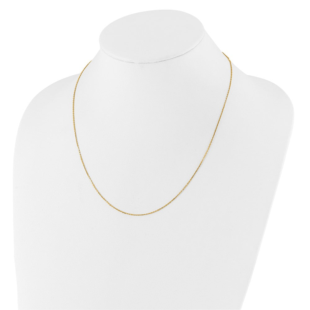 14k 1.1mm D/C Square Cable 2in+2in Adjustable Chain
