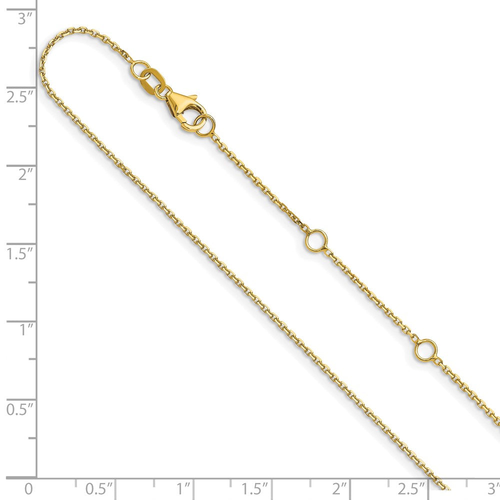 14k 1.1mm D/C Square Cable 2in+2in Adjustable Chain