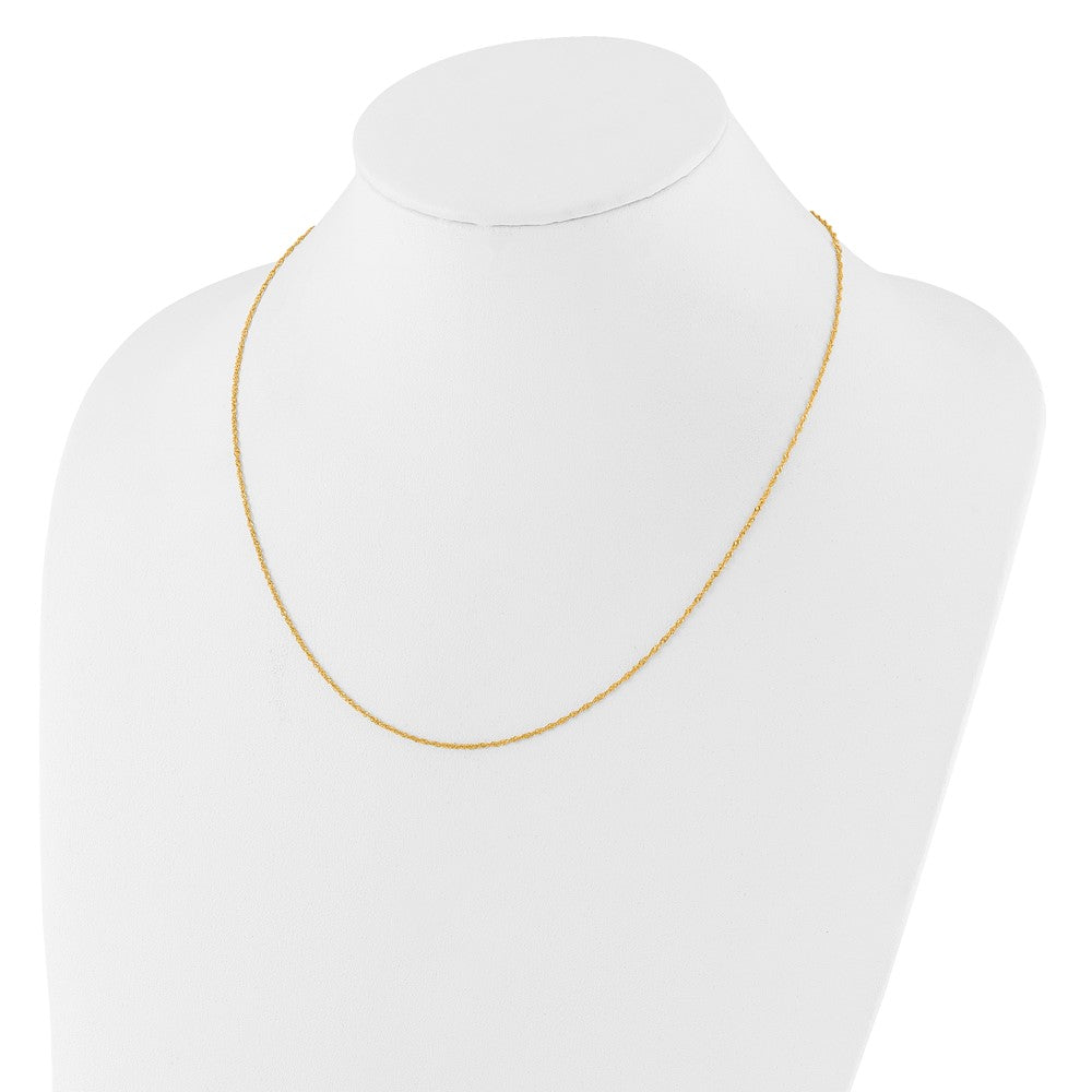 14K 1.25mm Singapore 1in+1in Adjustable Chain