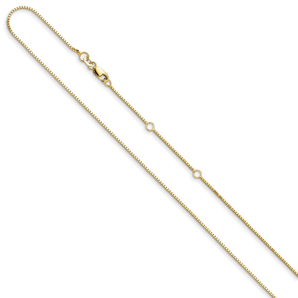 14K .95mm Box 2in+2in Adjustable Chain