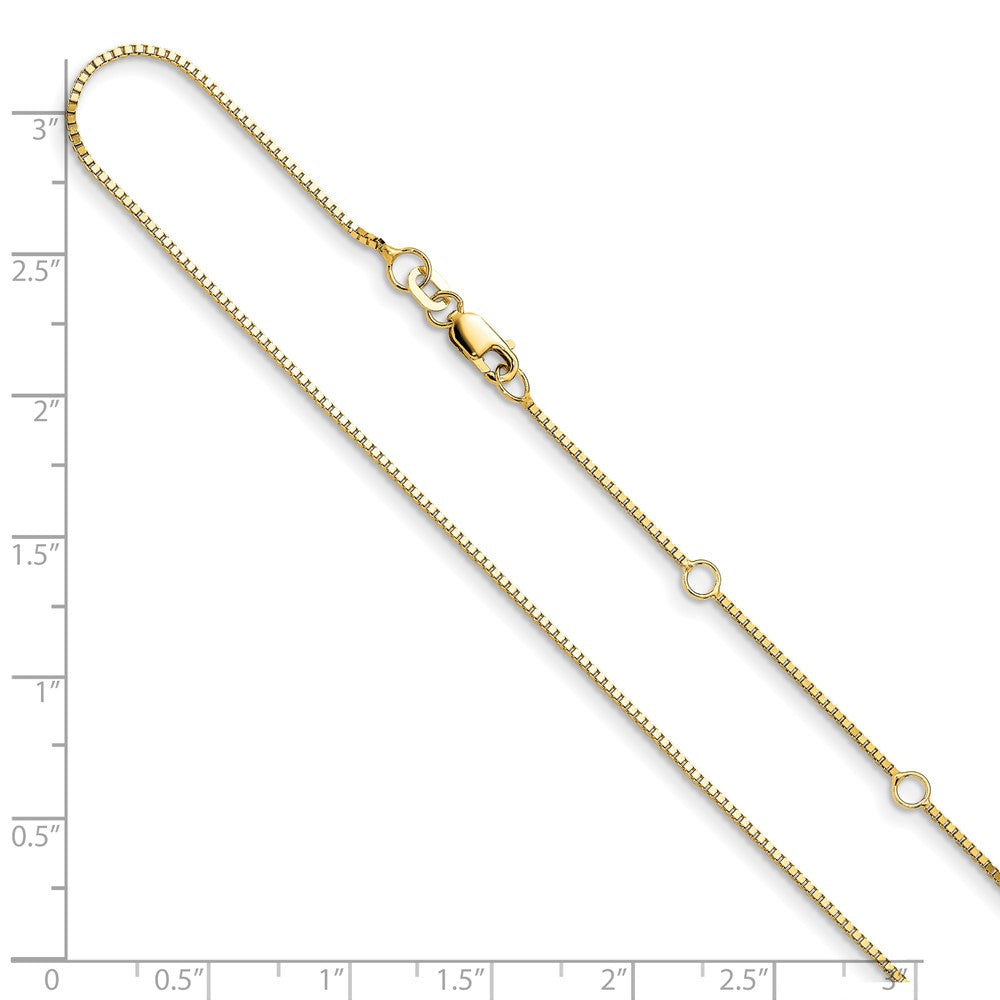 14K .95mm Box 2in+2in Adjustable Chain