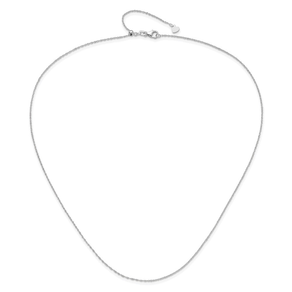 14K White Gold Adjustable .95mm Sparkle Singapore Chain