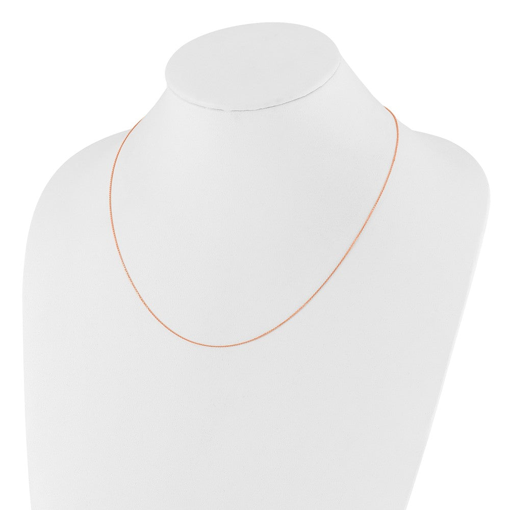 14K Rose Gold Adjustable  1mm D/C Cable Chain