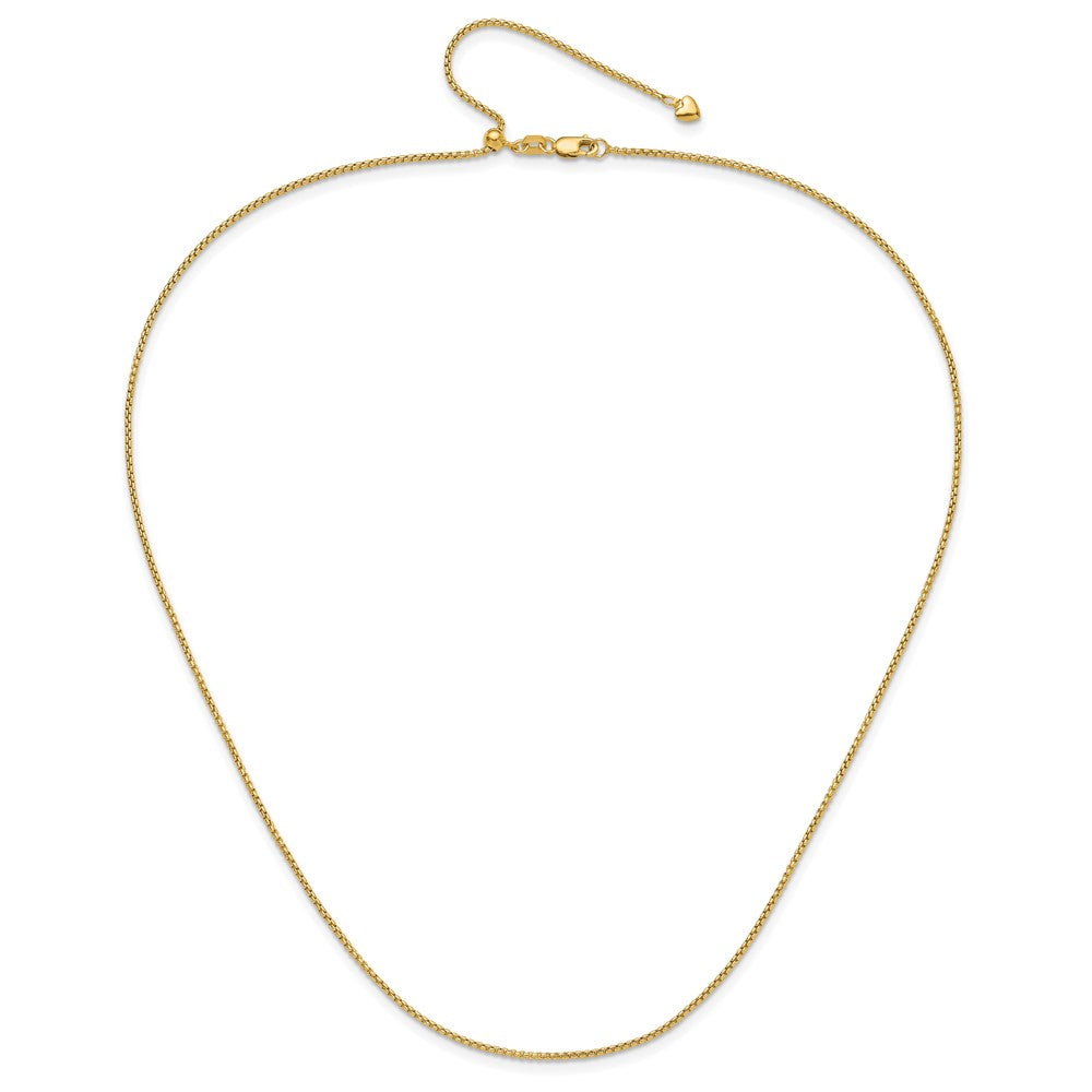 14K Adjustable 1.35mm  Round Box Chain