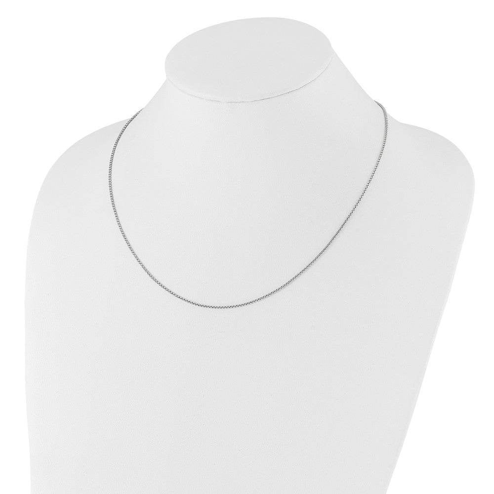14K White Gold Adjustable 1.35mm  Round Box Chain