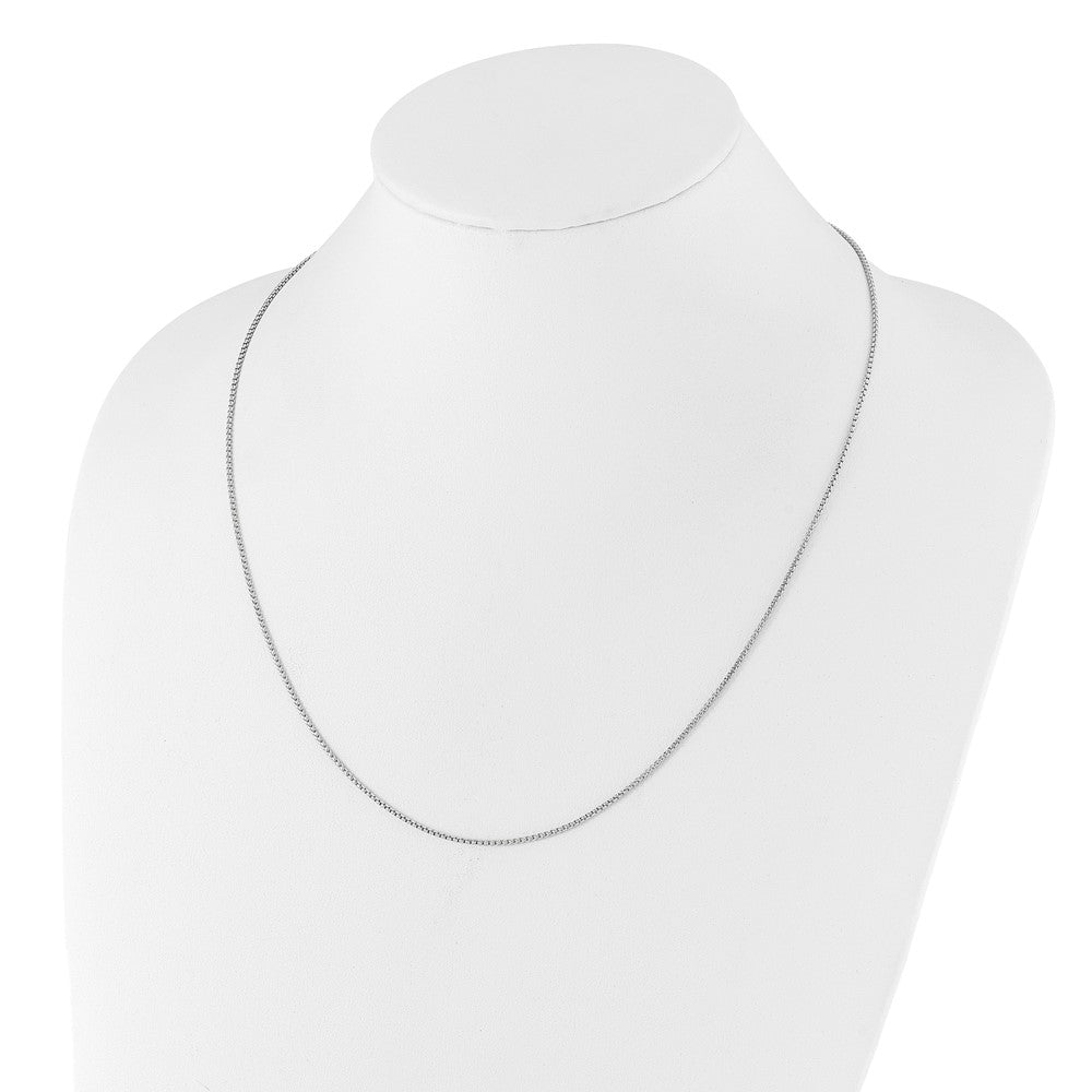 14K White Gold Adjustable 1.35mm  Round Box Chain