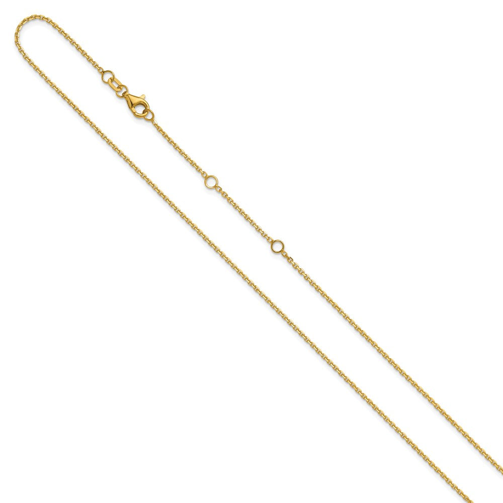 14k 1.4mm D/C Square Cable 1in+1in Adjustable Chain
