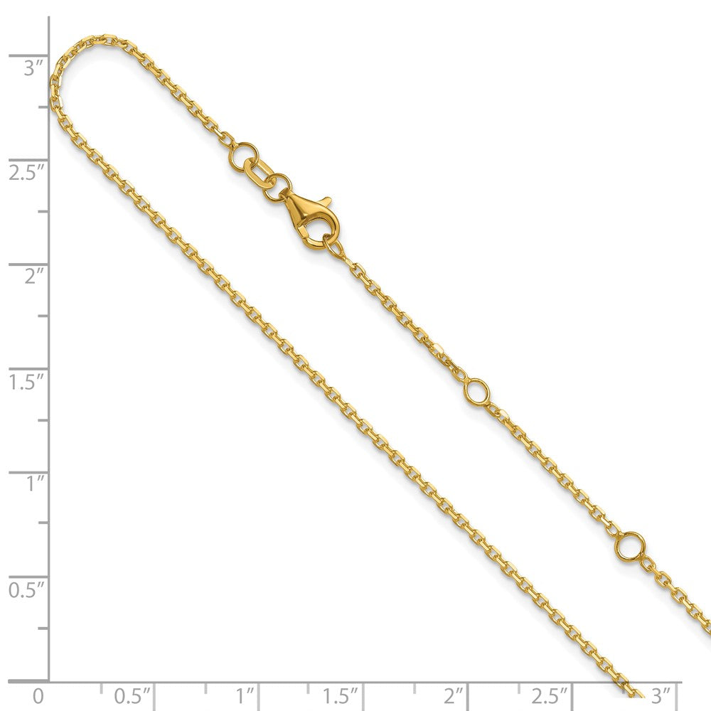 14k 1.5mm D/C Square Cable 1in+1in Adjustable Chain