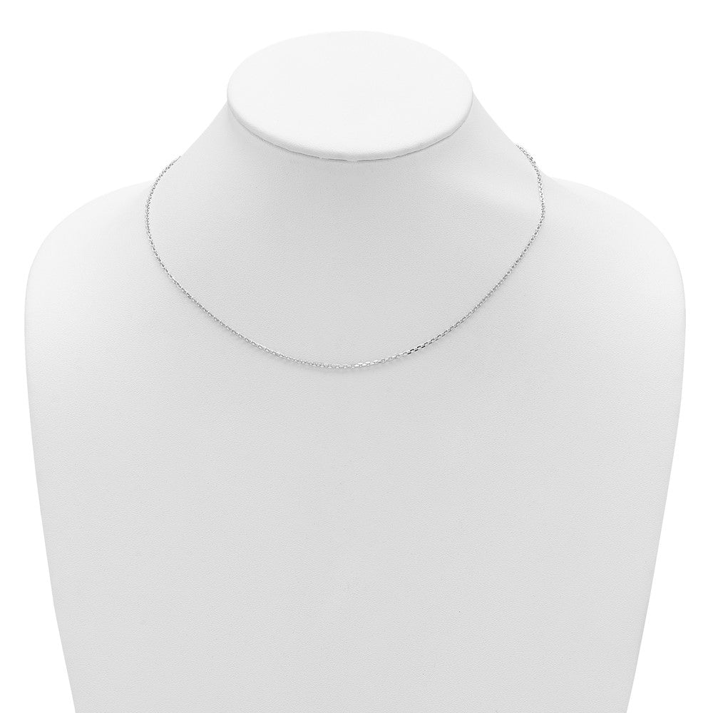 14k White Gold 1.5mm D/C Square Cable 1in+1in Adjustable Chain