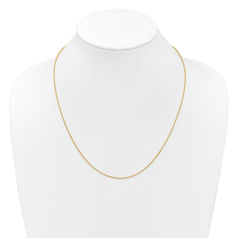 14K Solid Adjustable 1.4mm Round Cable Chain