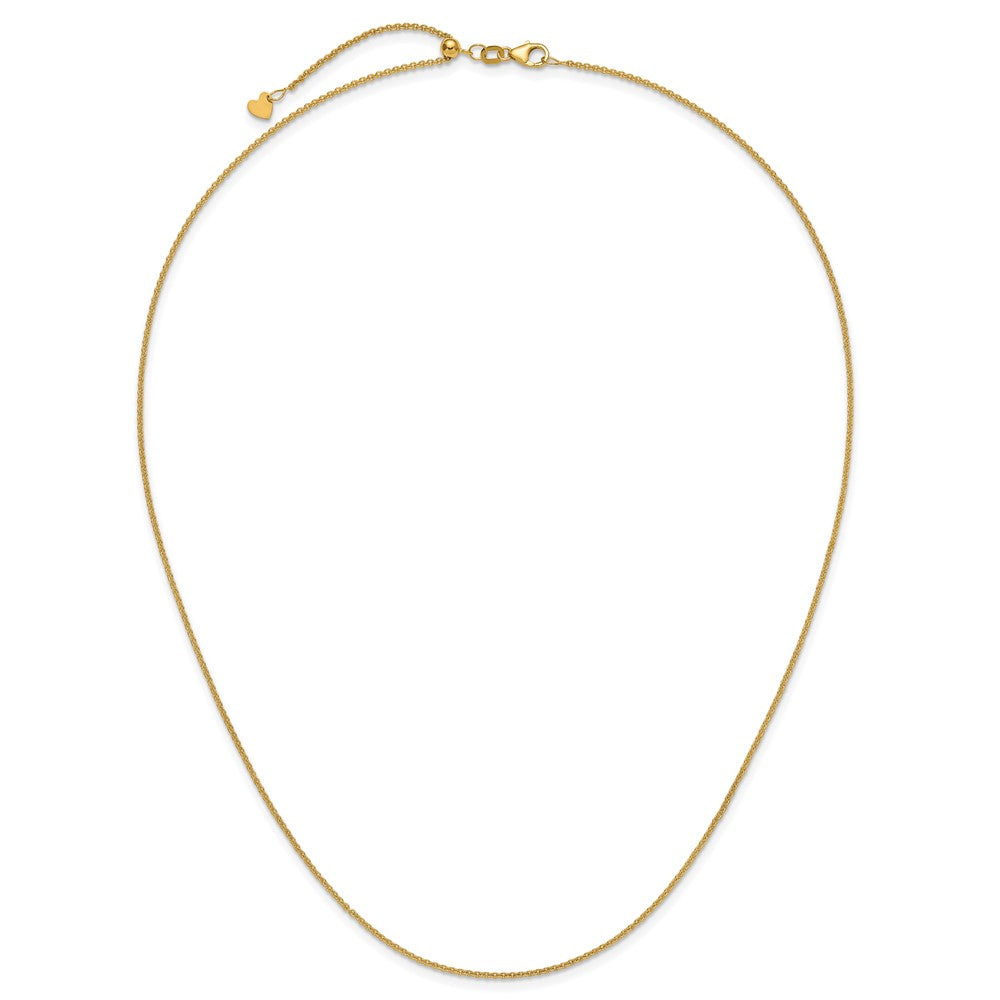 14K Solid Adjustable 1.4mm Round Cable Chain