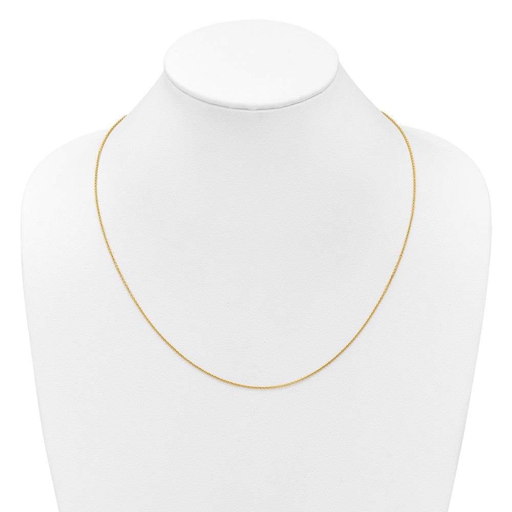14K Solid Adjustable 1.4mm Round Cable Chain