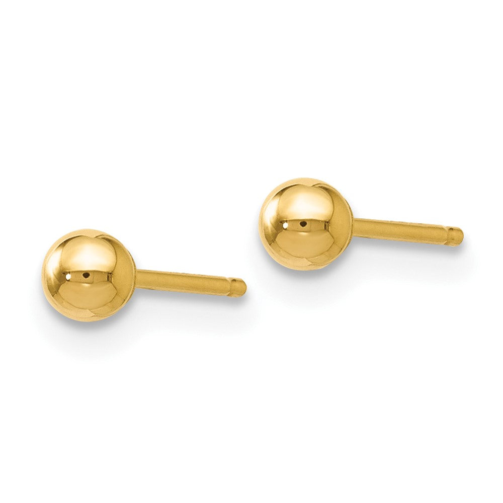 14K Polished 3mm Ball Post Earrings