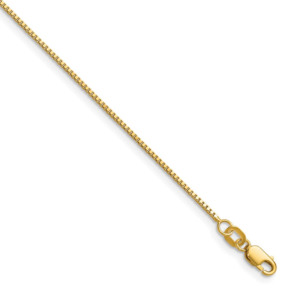 Polished;14k Yellow gold;Lobster;Box chain;18in chain