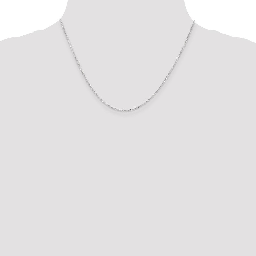 14K White Gold 1mm Singapore with Lobster Clasp Chain