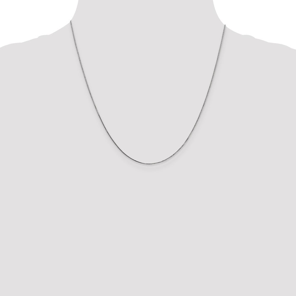 14K White Gold .8mm Box with Lobster Clasp Chain