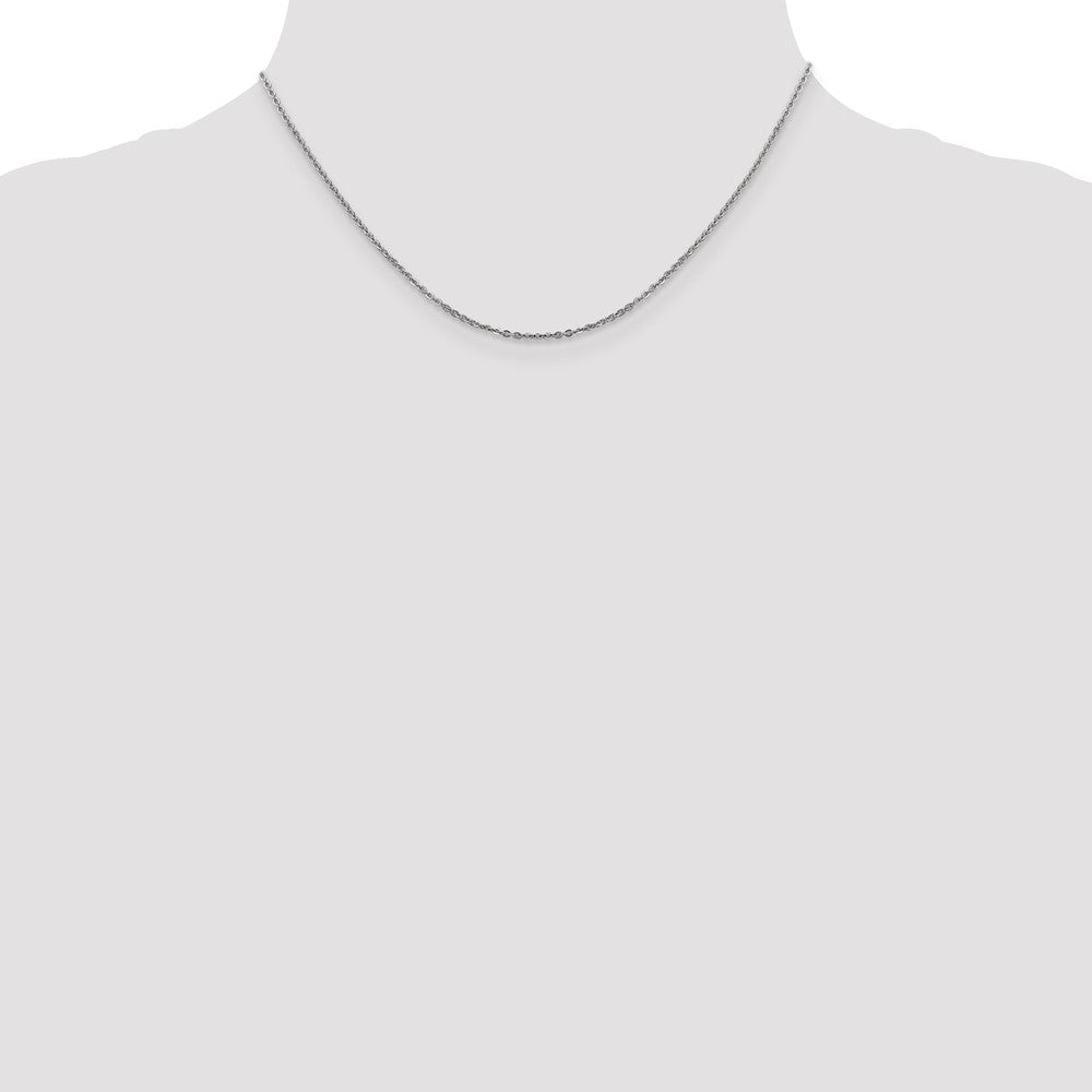 14K White Gold 1.7mm Flat Cable Chain
