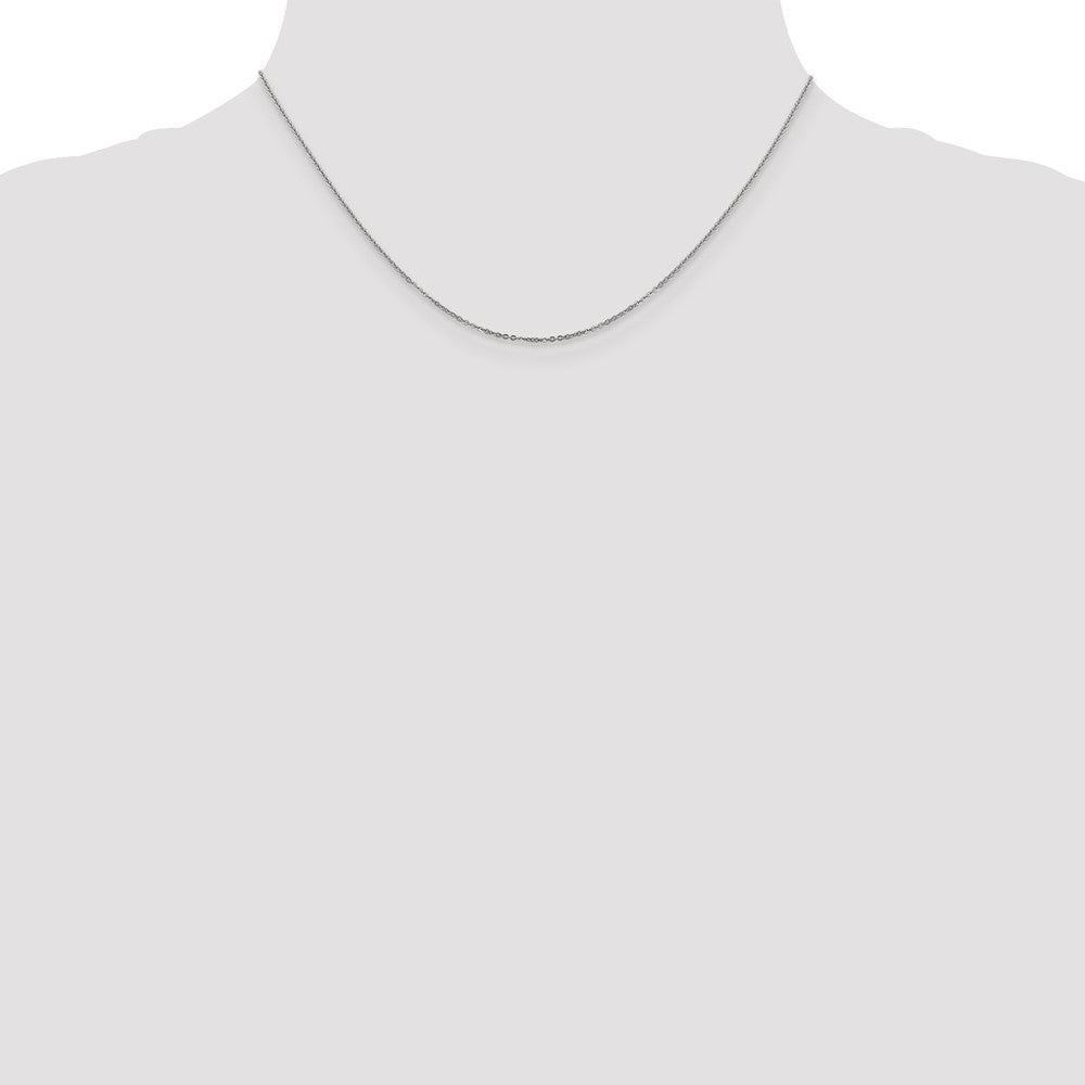 14K White Gold 1.1mm Flat Cable Chain