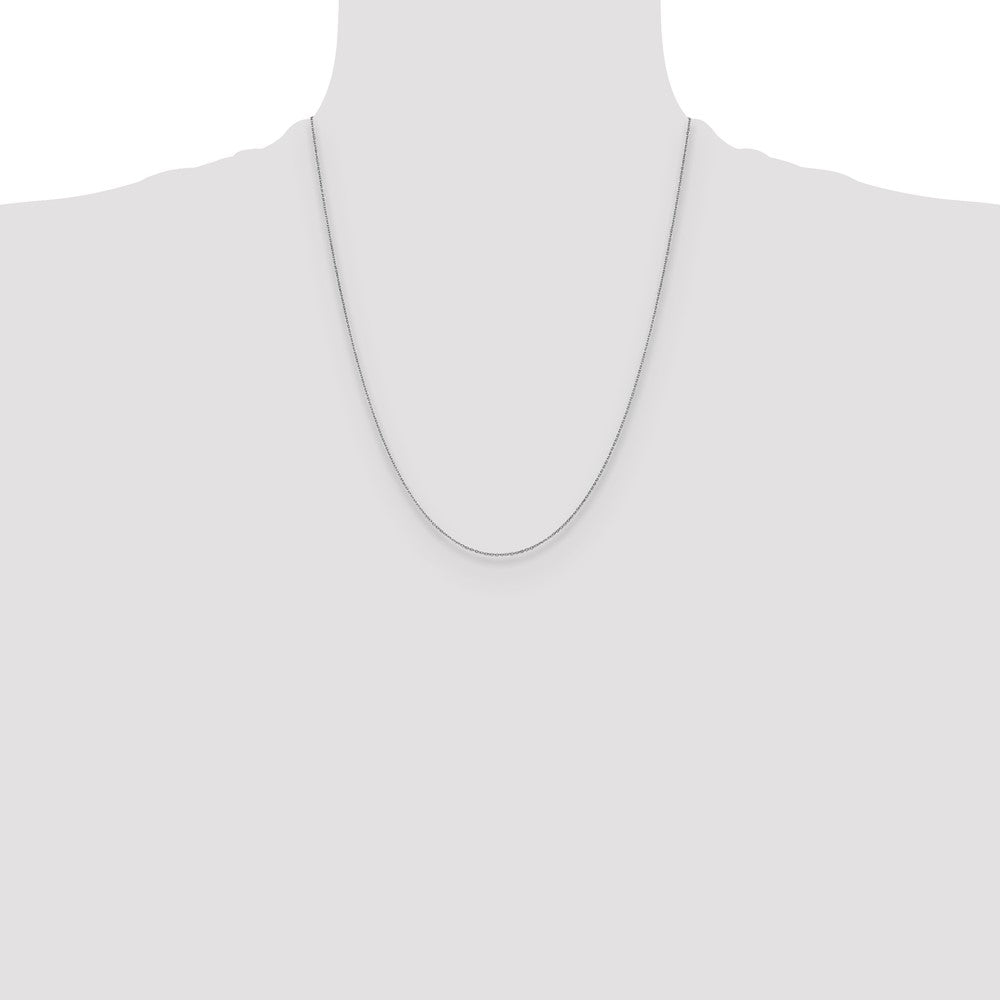 14K White Gold 1.1mm Flat Cable Chain
