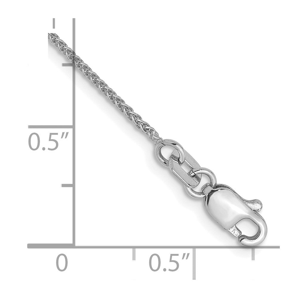 14K White Gold 1.0mm Spiga Chain Anklet