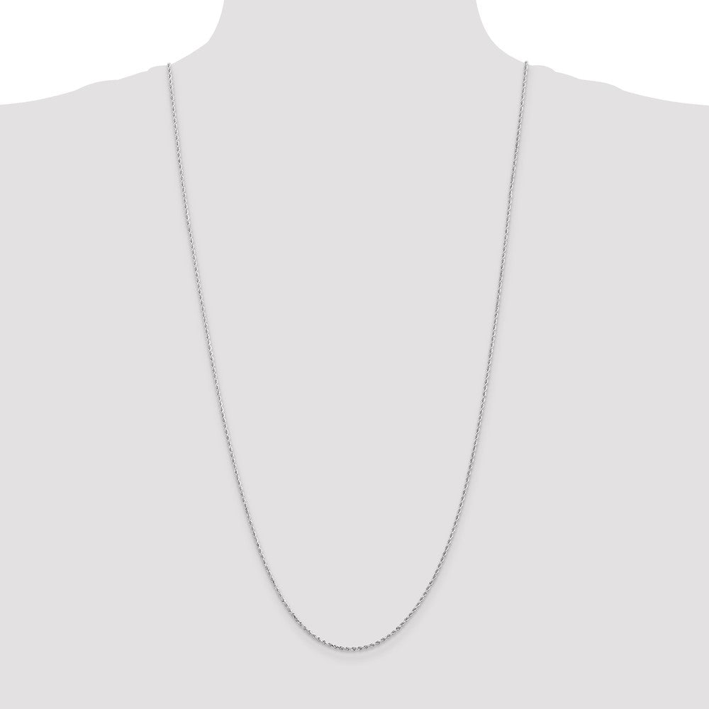 14K White Gold 1.5mm Diamond-Cut Rope Chain