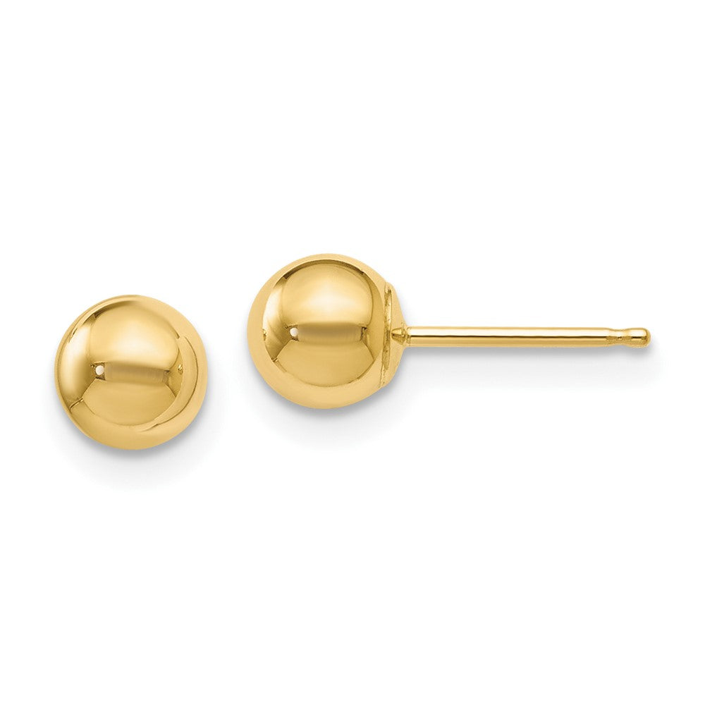 Polished;14k Yellow gold;Post