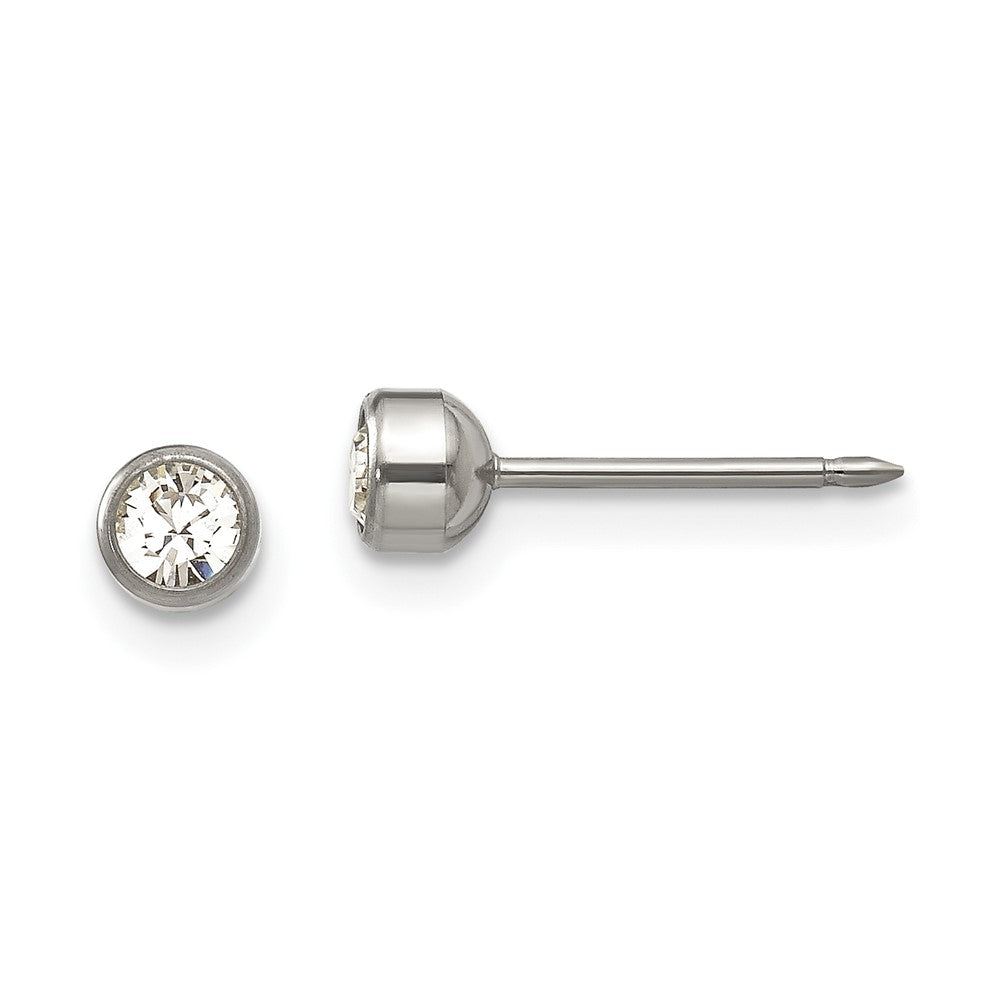 Polished;Post;Titanium;Bezel;Crystal