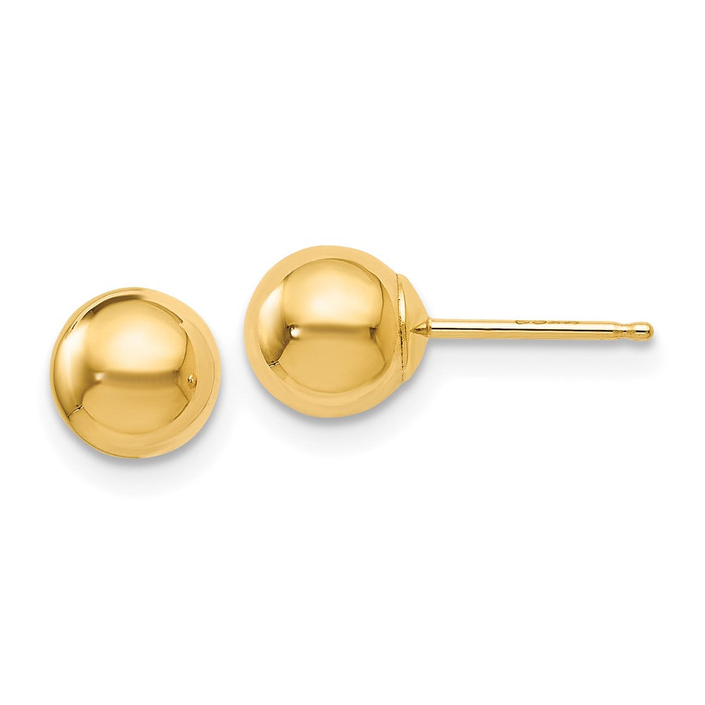 Polished;14k Yellow gold;Post