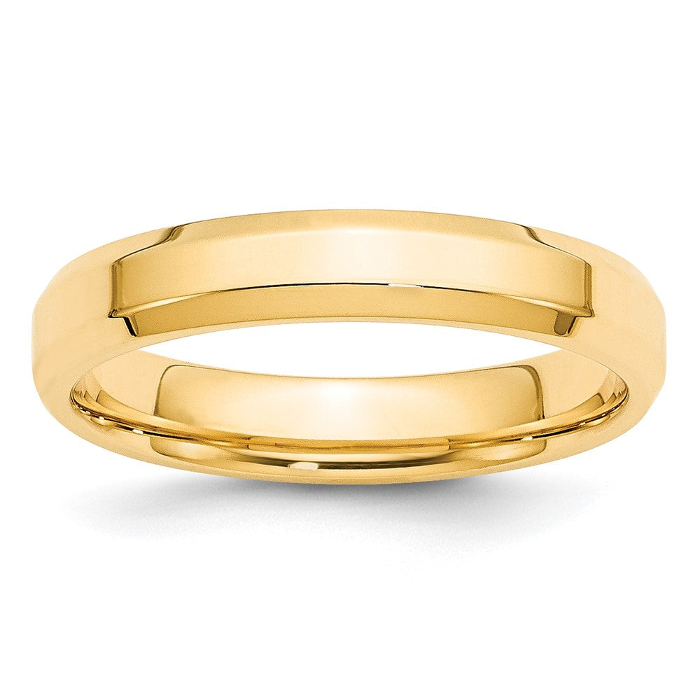 Solid;Polished;10K Yellow gold;Engravable;Comfort fit;Beveled Edge;Machined