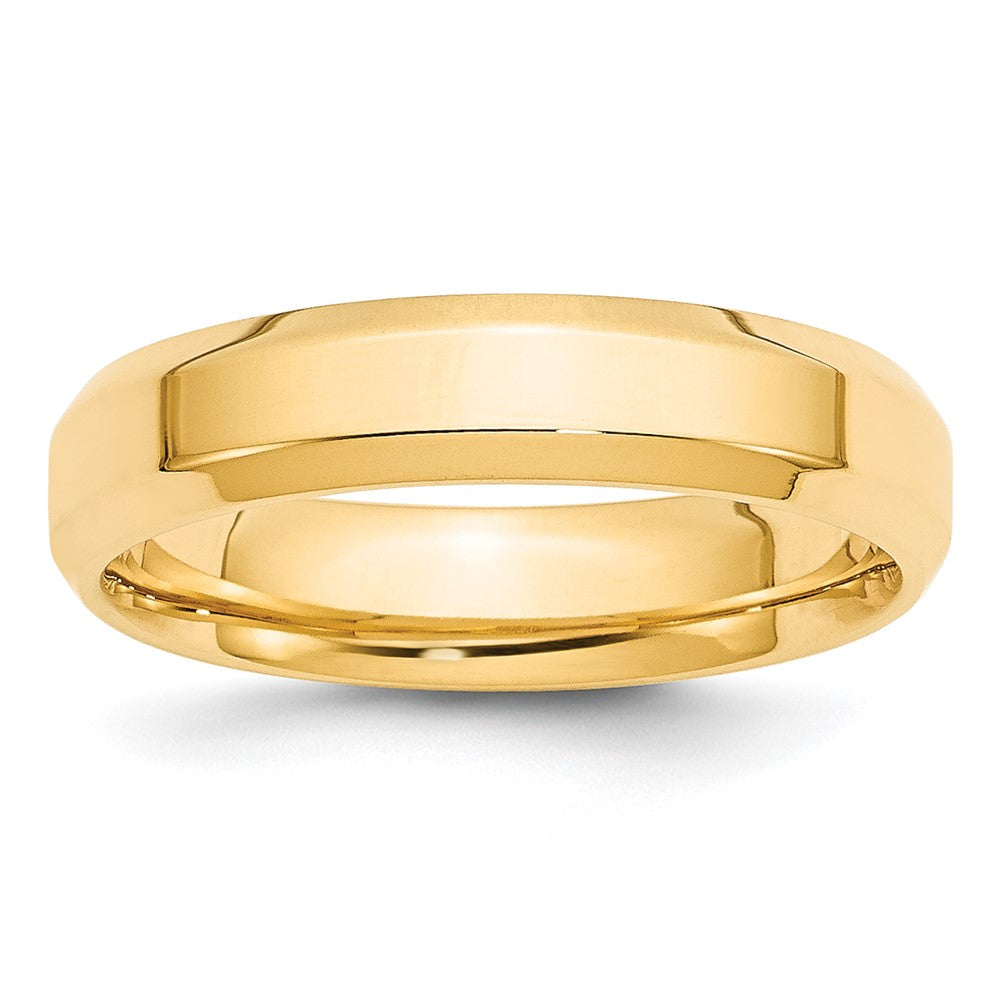 Solid;Polished;10K Yellow gold;Engravable;Comfort fit;Beveled Edge;Machined