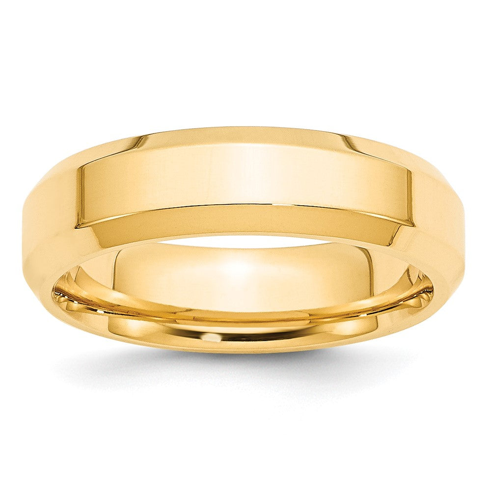 Solid;Polished;10K Yellow gold;Engravable;Comfort fit;Beveled Edge;Machined