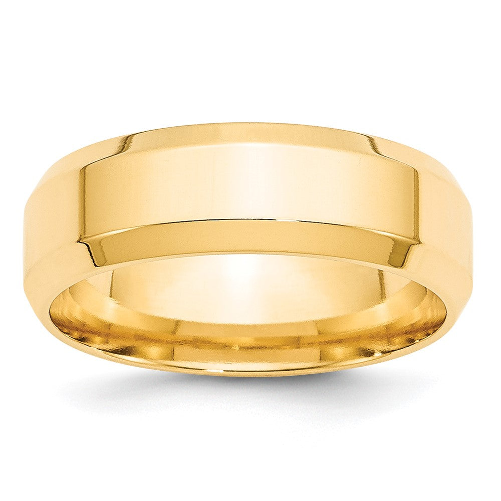 Solid;Polished;10K Yellow gold;Engravable;Comfort fit;Beveled Edge;Machined