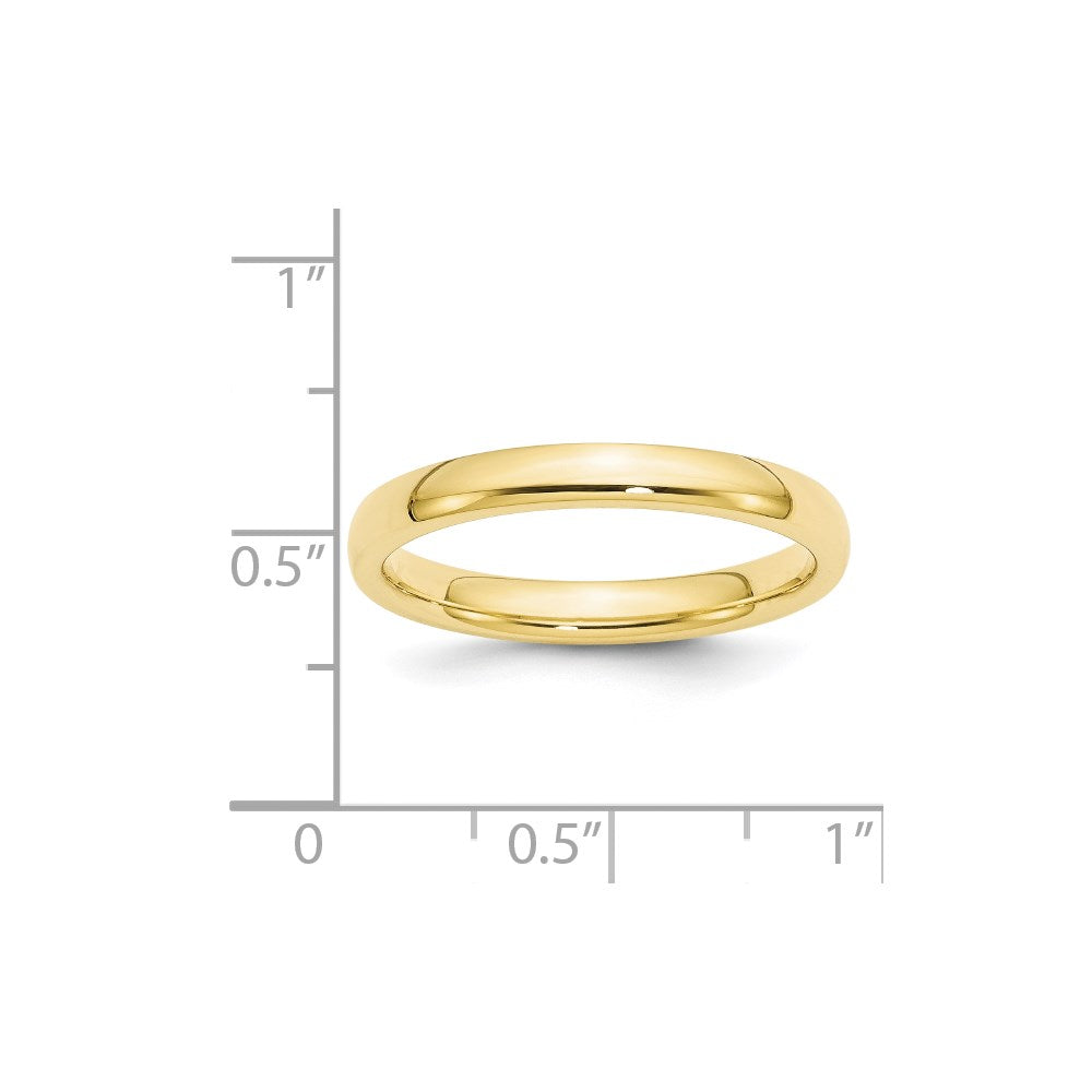 10k Yellow Gold 3mm Standard Weight Comfort Fit Wedding Band Size 5.5