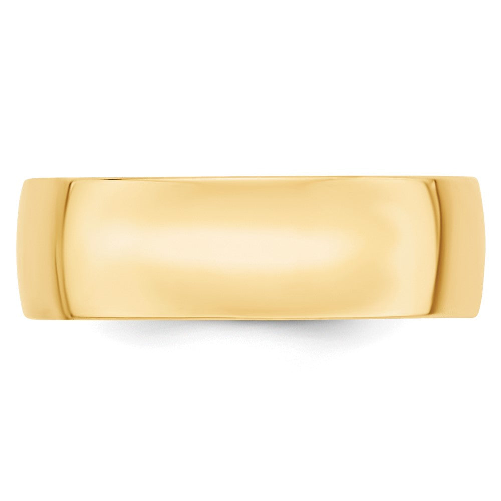 10k Yellow Gold 7mm Lightweight Comfort Fit Wedding Band Size 7.5